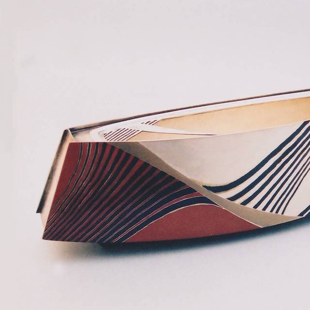 家出隆浩 打込象嵌文「さざなみ-Ⅱ 1990」